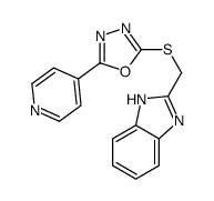 2-(1H-benzimidazol-2-ylmethylsulfanyl)-5-pyridin-4-yl-1,3,4-oxadiazole结构式
