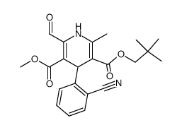 neopentyl 6-formyl-2-methyl-4-(2-cyanophenyl)-5-methoxycarbonyl-1,4-dihydropyridine-3-carboxylate结构式