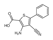 3-amino-4-cyano-5-phenylthiophene-2-carboxylic acid结构式