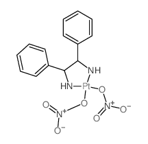 (2-azanidyl-1,2-diphenyl-ethyl)azanide; nitric acid; platinum(+2) cation structure