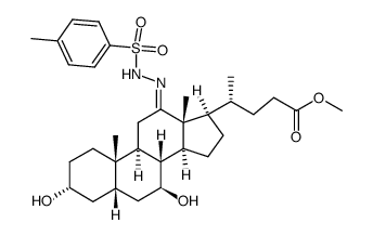 methyl 3α,7β-dihydroxy-12-oxocholanate tosylhydrazone Structure