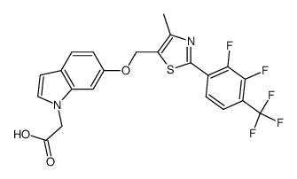 {6-[2-(2,3-difluoro-4-trifluoromethyl-phenyl)-4-methyl-thiazol-5-ylmethoxy]-indol-1-yl}-acetic acid结构式