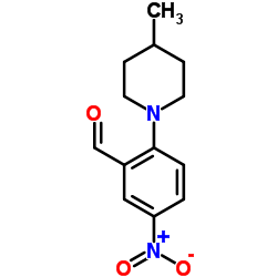 2-(4-METHYL-PIPERIDIN-1-YL)-5-NITRO-BENZALDEHYDE结构式