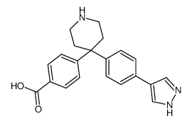 4-[4-[4-(1H-pyrazol-4-yl)phenyl]piperidin-4-yl]benzoic acid结构式