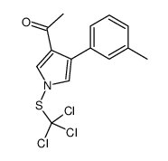 1-[4-(3-methylphenyl)-1-(trichloromethylsulfanyl)pyrrol-3-yl]ethanone结构式