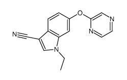 1-ethyl-6-pyrazin-2-yloxyindole-3-carbonitrile Structure