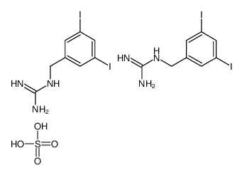 2-[(3,5-diiodophenyl)methyl]guanidine,sulfuric acid Structure