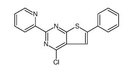 Thieno[2,3-d]pyrimidine, 4-chloro-6-phenyl-2-(2-pyridinyl)结构式