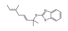 2-(2,6-dimethylocta-3,6-dien-2-ylsulfanyl)-1,3-benzothiazole结构式