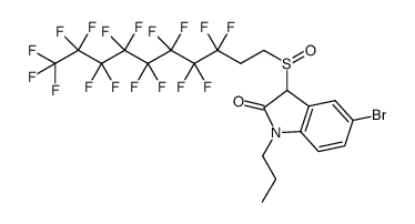 5-bromo-3-(3,3,4,4,5,5,6,6,7,7,8,8,9,9,10,10,10-heptadecafluorodecane-1-sulfinyl)-1-propyl-1,3-dihydroindol-2-one结构式