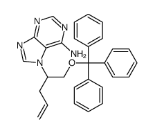7-(1-trityloxypent-4-en-2-yl)purin-6-amine结构式