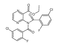 ethyl 3-(5-chloro-N-(5-chloro-2-fluorobenzoyl)-2-fluorobenzamido)pyrazine-2-carboxylate Structure