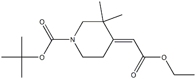(4E)-4-(2-乙氧基-2-氧亚乙基)-3,3-二甲基哌啶-1-甲酸叔丁酯图片