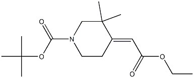 1-Boc-4-(2-ethoxy-2-oxoethylidene)-3,3-diMethylpiperidine Structure