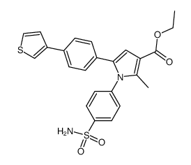 2-methyl-1-(4-sulfamoyl-phenyl)-5-(4-thiophen-3-yl-phenyl)-1H-pyrrole-3-carboxylic acid ethyl ester结构式