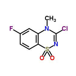 3-Chloro-6-fluoro-4-methyl-4H-1,2,4-benzothiadiazine 1,1-dioxide Structure