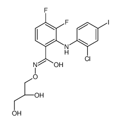 2-[(2-Chloro-4-iodophenyl)amino]-N-[(2S)-2,3-dihydroxypropoxy]-3, 4-difluorobenzamide Structure