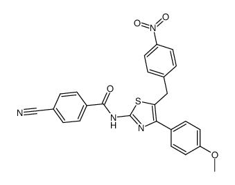 4-cyano-N-[4-(4-methoxy-phenyl)-5-(4-nitro-benzyl)-thiazol-2-yl]-benzamide Structure