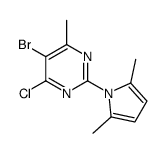 PYRIMIDINE, 5-BROMO-4-CHLORO-2-(2,5-DIMETHYL-1H-PYRROL-1-YL)-6-METHYL- Structure