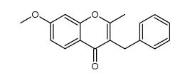 3-benzyl-7-methoxy-2-methyl-chromen-4-one结构式