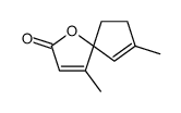 4,8-dimethyl-1-oxaspiro[4.4]nona-3,8-dien-2-one结构式
