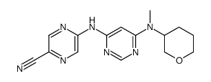5-[[6-[methyl(oxan-3-yl)amino]pyrimidin-4-yl]amino]pyrazine-2-carbonitrile Structure