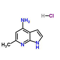 6-Methyl-1H-pyrrolo[2,3-b]pyridin-4-amine hydrochloride (1:1)结构式