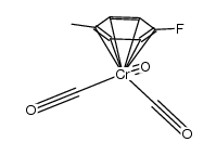 (η6-1-fluoro-4-methylbenzene)tricarbonylchromium(0) Structure