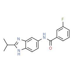 3-fluoro-N-[2-(propan-2-yl)-1H-benzimidazol-5-yl]benzamide结构式