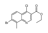 7-溴-4-氯-8-甲基喹啉-3-羧酸乙酯结构式