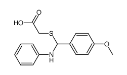 2-(((4-methoxyphenyl)(phenylamino)methyl)thio)acetic acid Structure