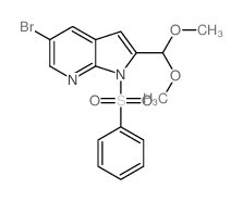 5-溴-2-(二甲氧基甲基)-1-(苯磺酰基)-1h-吡咯并[2,3-b]吡啶结构式