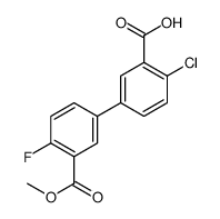 2-chloro-5-(4-fluoro-3-methoxycarbonylphenyl)benzoic acid结构式