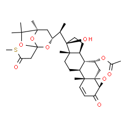 (17R,22R,24R)-7α-Acetoxy-4β,5β-epoxy-17-hydroxy-22,24,25-[2-[(methylthio)carbonyl]ethylidynetrisoxy]ergost-1-en-3-one结构式