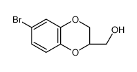 (S)-(6-溴-2,3-二氢苯并[b][1,4]二噁英-2-基)甲醇结构式