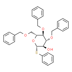 b-D-Glucopyranoside, phenyl 3,4,6-tris-O-(phenylmethyl)-1-thio-结构式