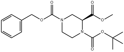 (S)-1-Boc-4-cbz-2-piperazine carboxylate methyl ester Structure
