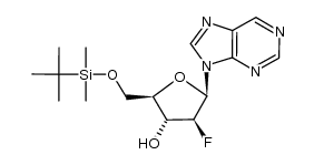 9-[5'-O-(tert-butyldimethylsilyl)-2'-deoxy-2'-fluoro-β-D-arabinofuranosyl]-9H-purine Structure