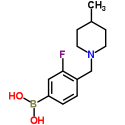 3-fluoro-4-((4-Methylpiperidin-1-yl)Methyl)phenylboronic acid Structure