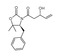 (S)-4-benzyl-3-((S)-3-hydroxypent-4-enoyl)-5,5-dimethyloxazolidin-2-one结构式