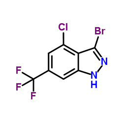 3-Bromo-4-chloro-6-(trifluoromethyl)-1H-indazole Structure