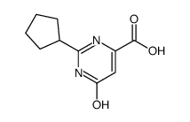 2-cyclopentyl-4-oxo-1H-pyrimidine-6-carboxylic acid结构式
