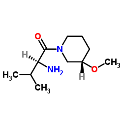 (2S)-2-Amino-1-[(3S)-3-methoxy-1-piperidinyl]-3-methyl-1-butanone Structure