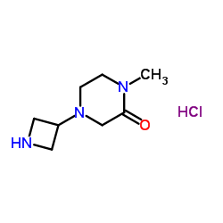 4-(3-Azetidinyl)-1-methyl-2-piperazinone hydrochloride (1:1) Structure