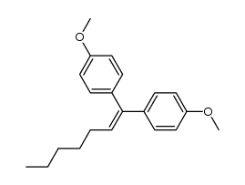 1,1-Bis(4-methoxyphenyl)heptene Structure