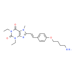 1H-Purine-2,6-dione, 3,7-dihydro-8-(2-(4-(4-aminobutoxy)phenyl)ethenyl )-1,3-diethyl-7-methyl-,(E)- Structure