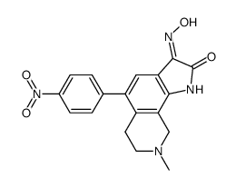 8-methyl- 5- (4-nitrophenyl) -6,7,8, 9-tetrahydro- 1H-pyrrolo-[3,2-h]isoquinoline-2,3-dione 3-oxime Structure