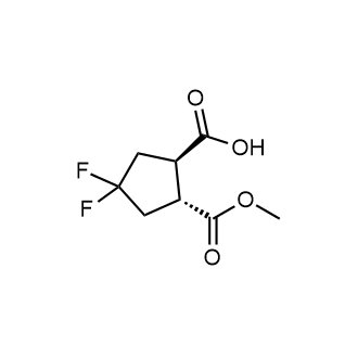 (1R,2R)-4,4-difluoro-2-(methoxycarbonyl)cyclopentane-1-carboxylic acid Structure