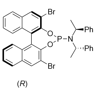 (11bR)-2,6-二溴-N,N-双((S)-1-苯基乙基)二萘并[2,1-d:1',2'-f][1,3,2]二氧磷杂-4-胺结构式