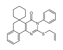 3-phenyl-2-prop-2-enylsulfanylspiro[6H-benzo[h]quinazoline-5,1'-cyclohexane]-4-one结构式